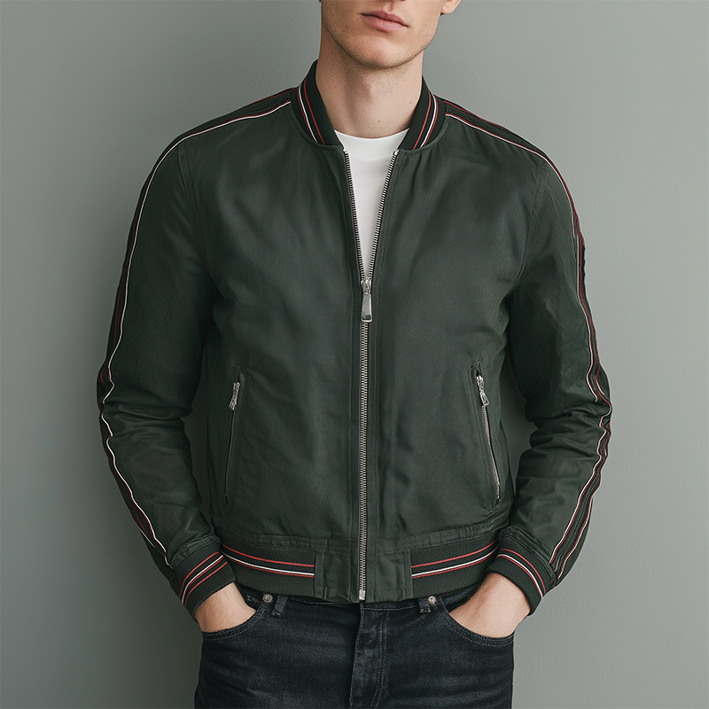 Men's Autumn Fashion Ribbed Polyester Waterproof Thin Jacket MTA2047J3P