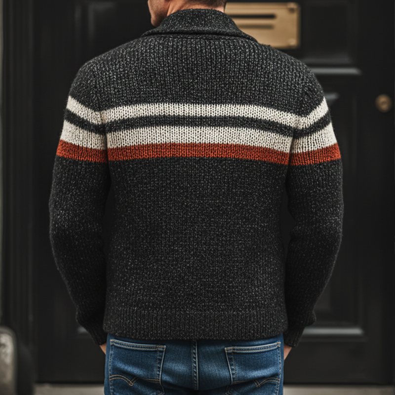 Men's Classic Color-blocked Button-down Knit Cardigan MTA3004J9U