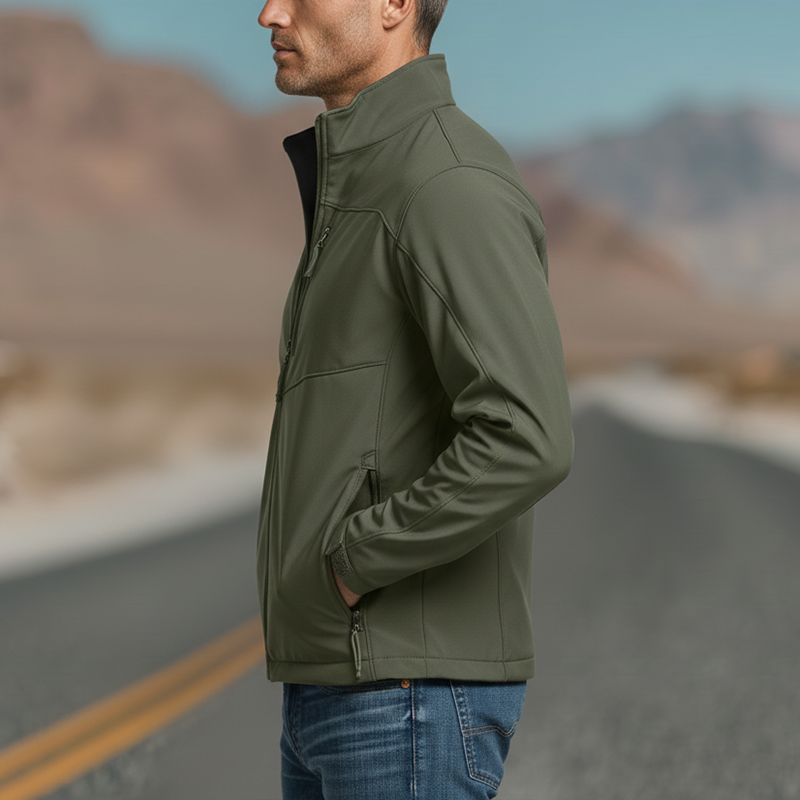 Men's Autumn And Winter Fashion Simple Polyester Blend Windproof Jacket MTA2355I1P