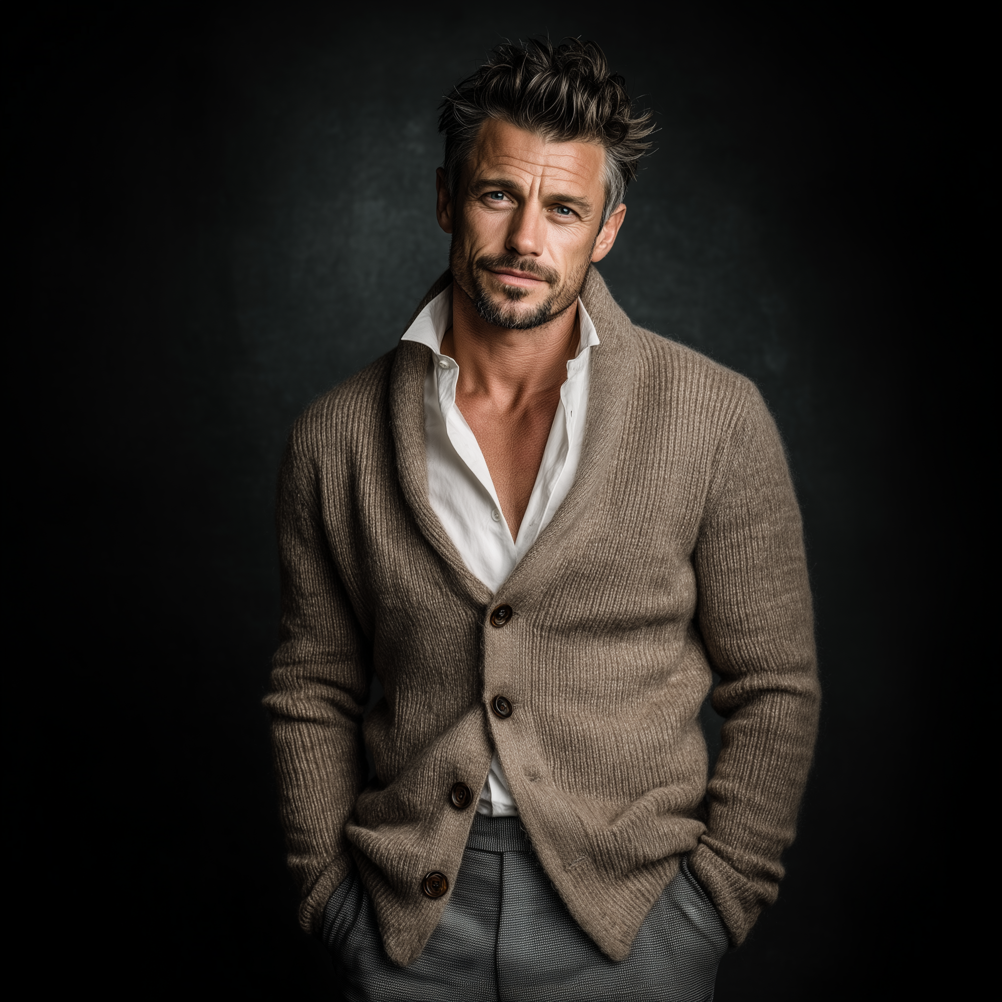 Men's Classic Casual Single-Breasted Slim Fit Knit Cardigan MTA1902I3K