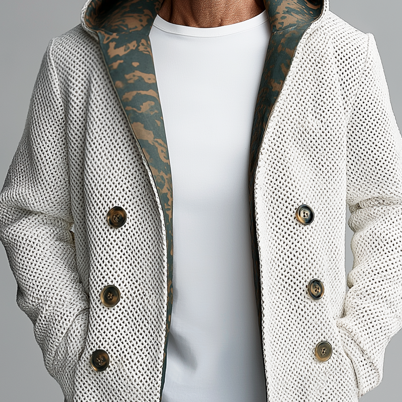 Men's Reversible Camouflage And Mesh Hooded Mid-length Casual Coat MTA1373H7Z