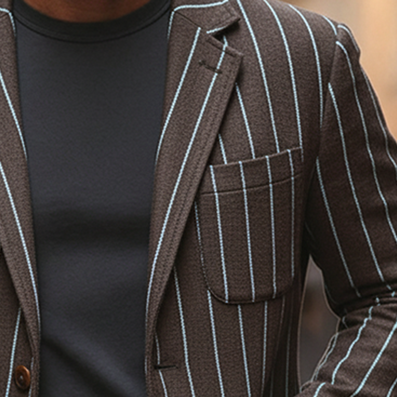 Men's Retro Striped Lapel Blazer MTA0170K6X
