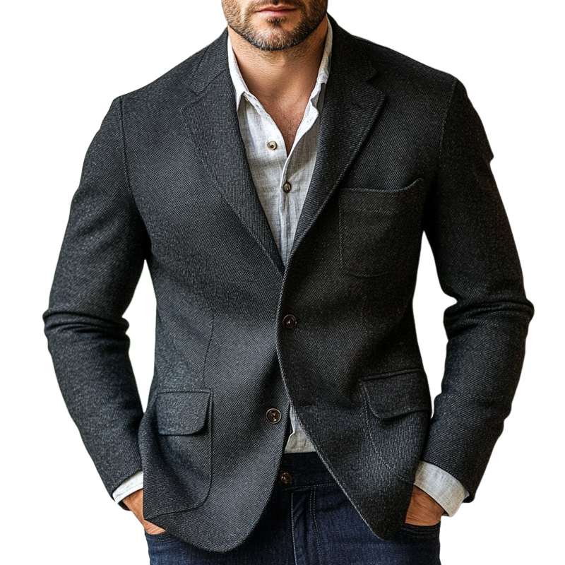 Men's Twill Blend Solid Color Blazer MTA2200H1X
