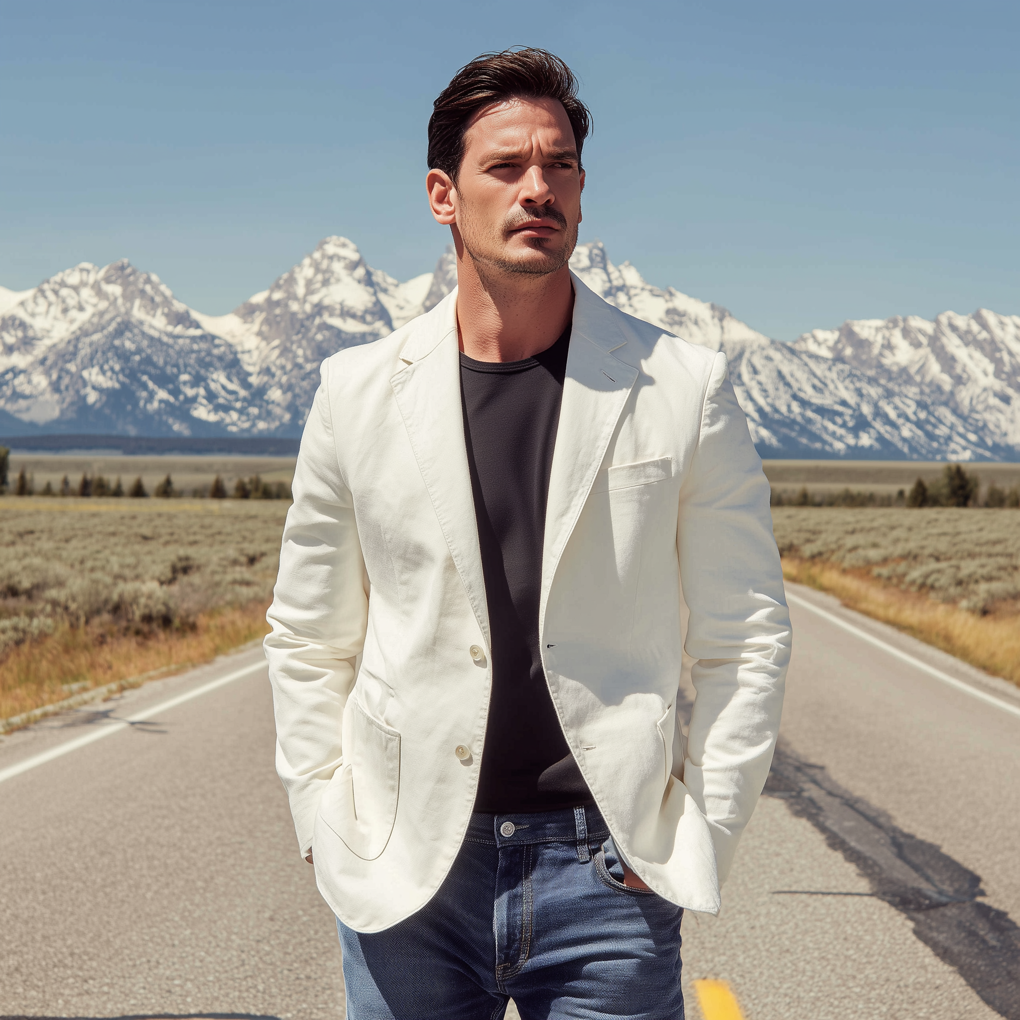 Men's Classic Casual Solid Cotton Blend Single-breasted Blazer MTA0523H1K