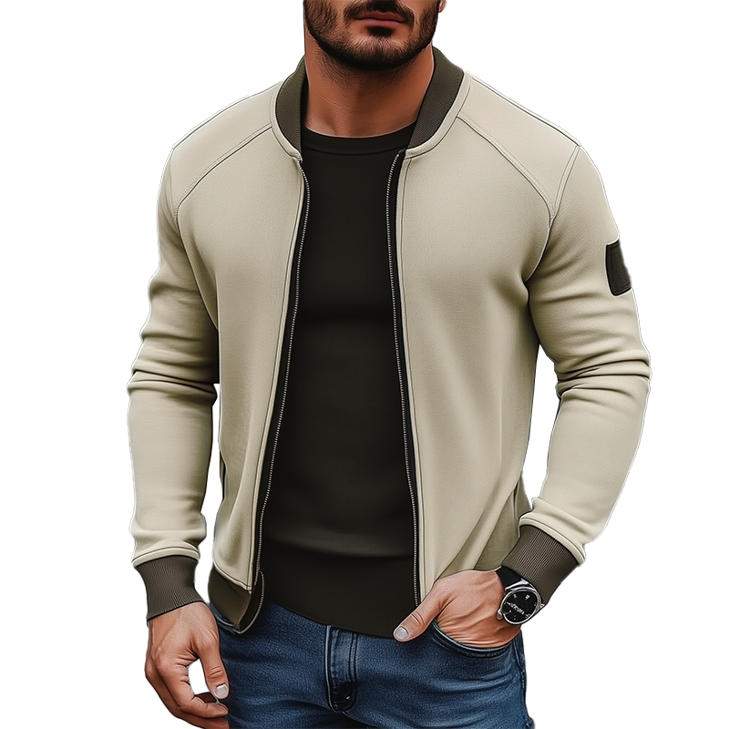Men's Simple Slim Fit Fleece Thin Jacket MTA3058J6P