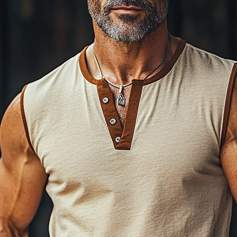 Men's Contrast Color Sleeveless Sports Casual Tank Tops MTA1011F9X