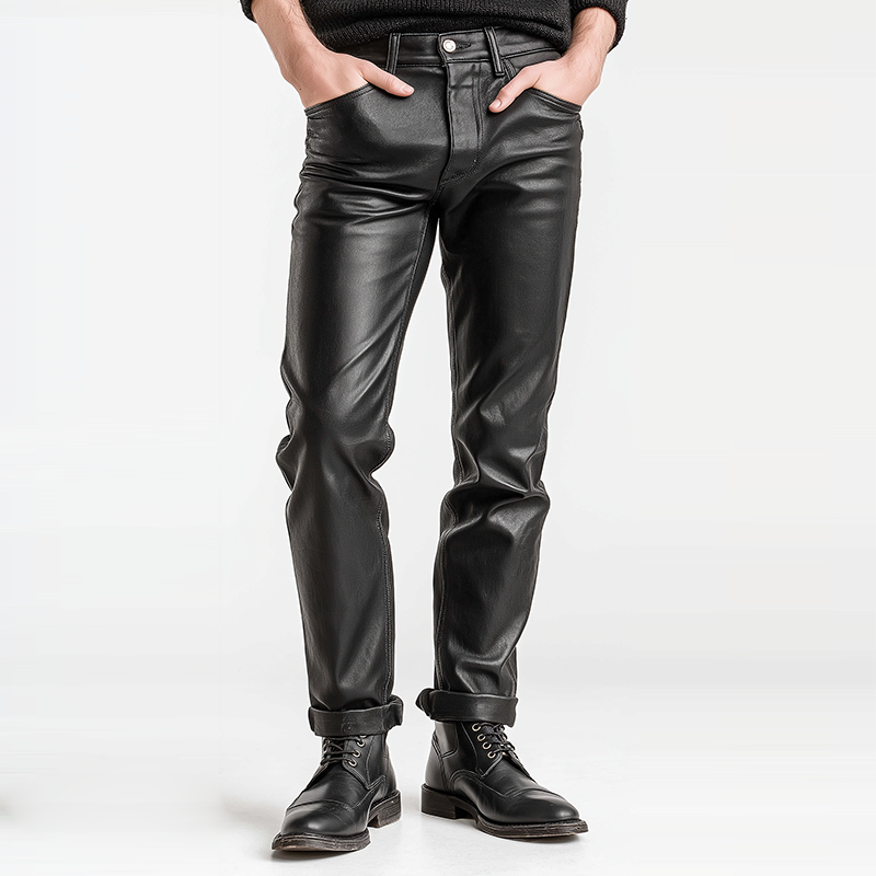 Men's Retro Casual PU Leather Pants MTA2215K2TO