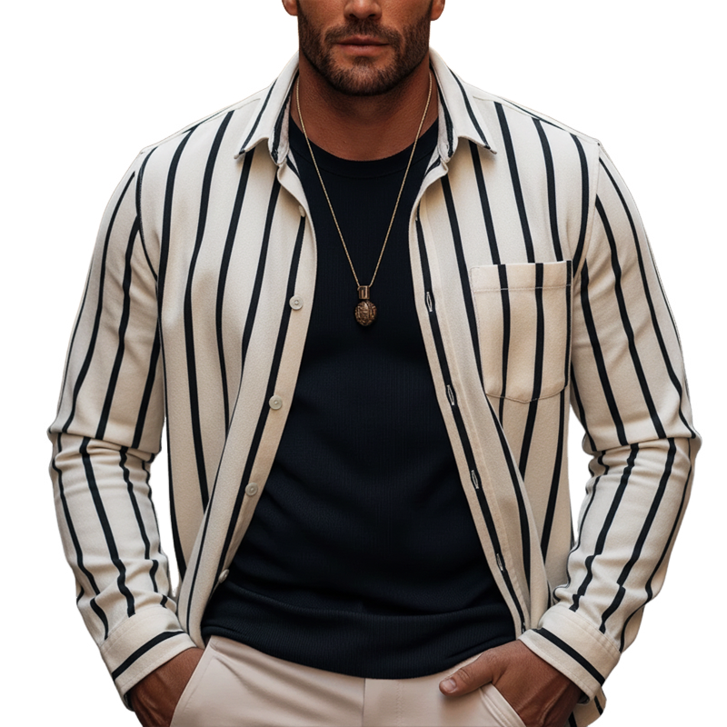 Men's Urban Casual Cotton Long-sleeved Shirt  MTA2413L9U