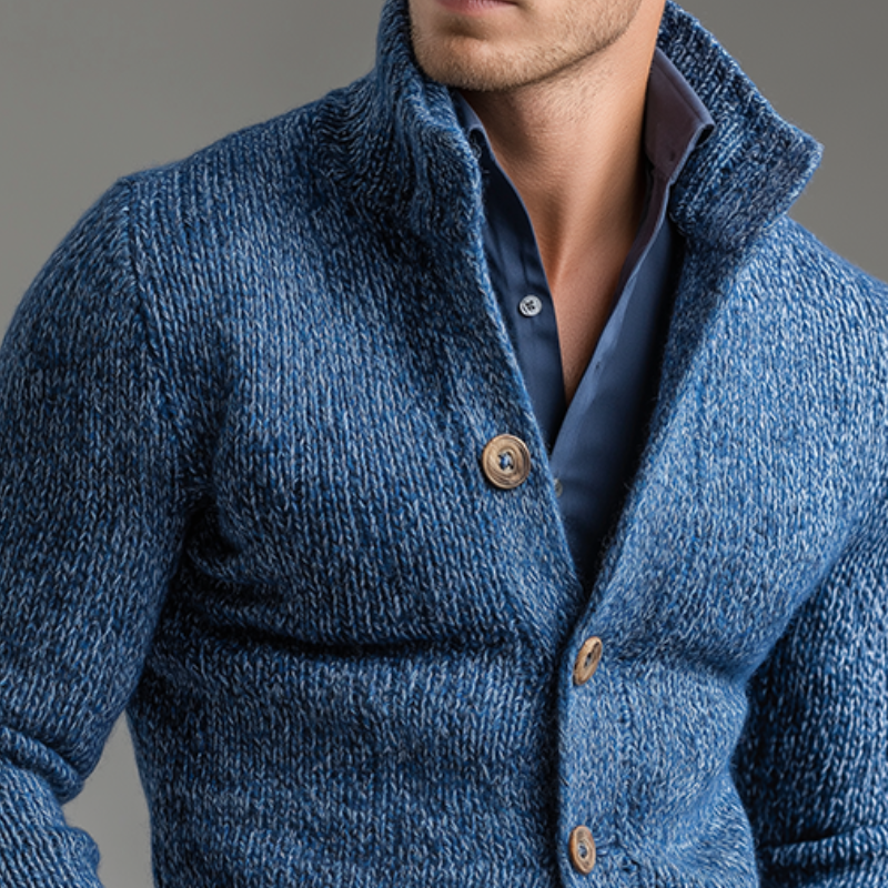 Men's Retro Casual Knitted Stand Collar Button Cardigan MTA2442K5TO