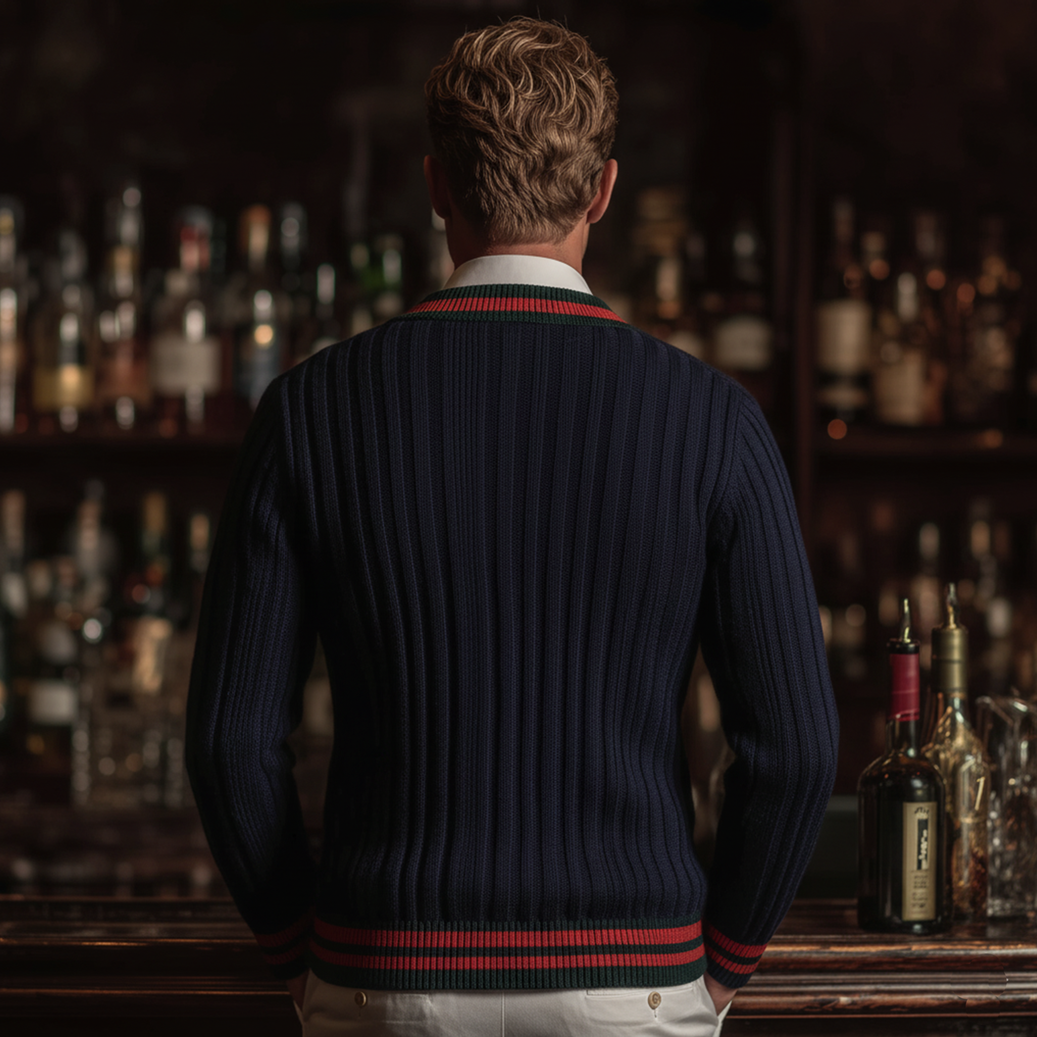 Men's Classic Casual Contrast Color Patchwork Pockets Slim Fit Knitted Cardigan MTA2954I8K