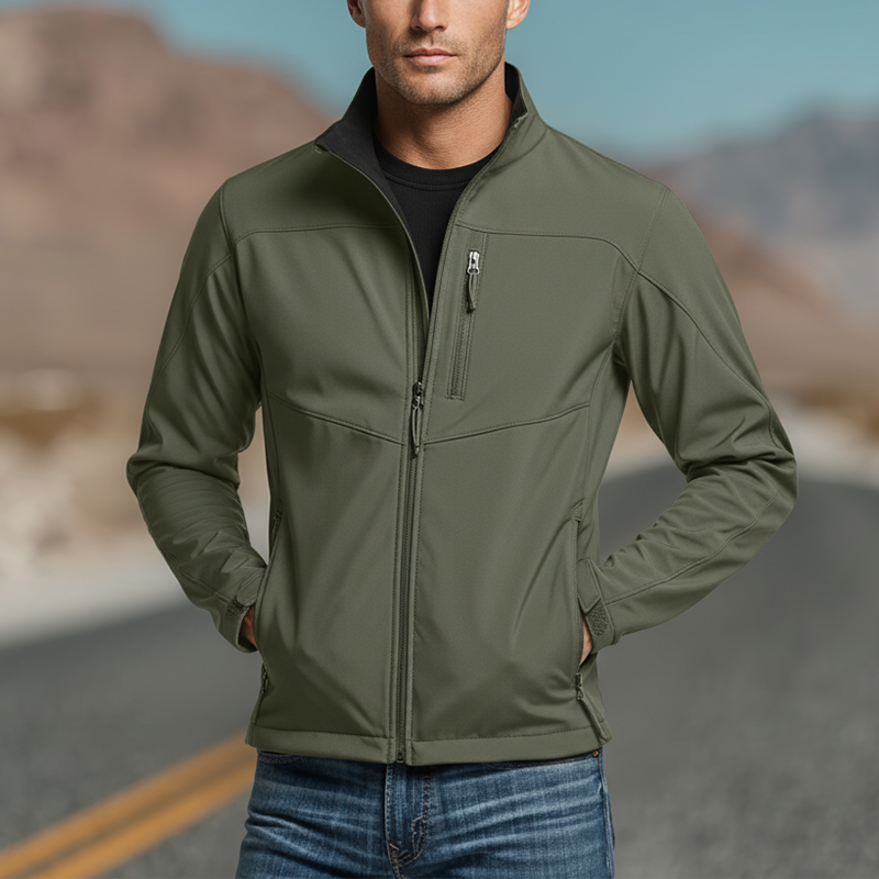 Men's Autumn And Winter Fashion Simple Polyester Blend Windproof Jacket MTA2355I1P