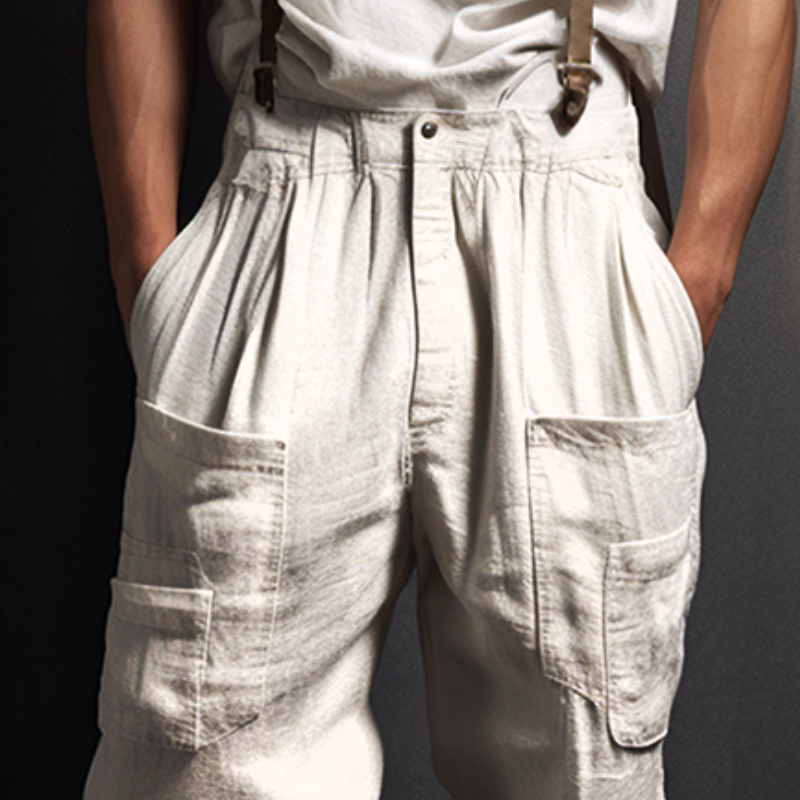 Men's Retro Casual Linen Breathable Loose Long Pants 04974970TO