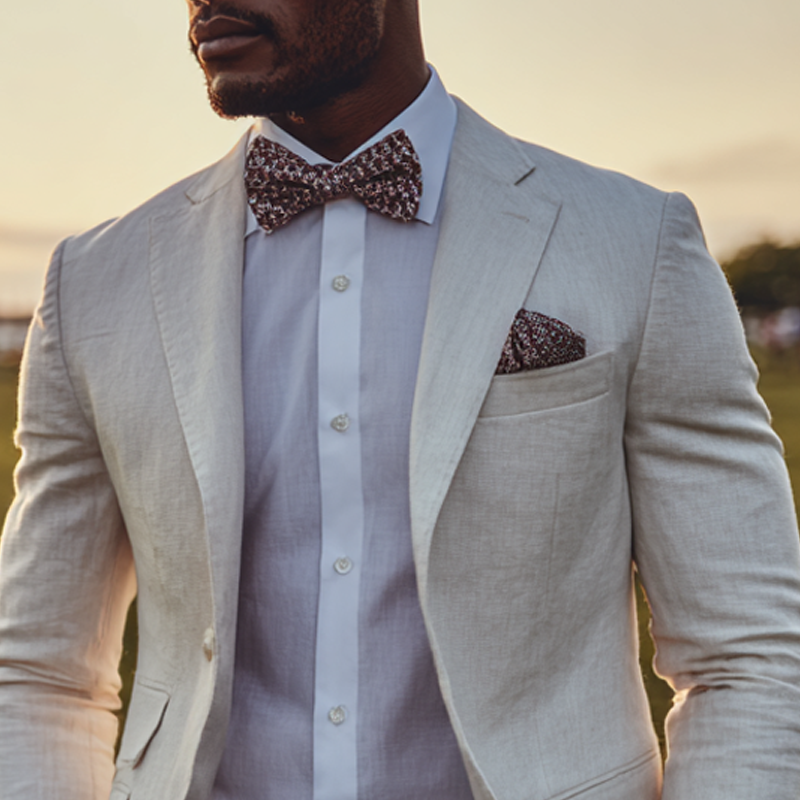Men's Solid Color Cotton And Linen Business Wedding Blazer MTA0709H0X