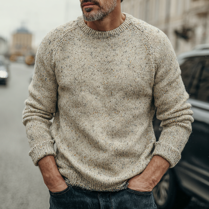Men's Casual Round Neck Long Sleeve Knitted Pullover Sweater MTA1381H0X