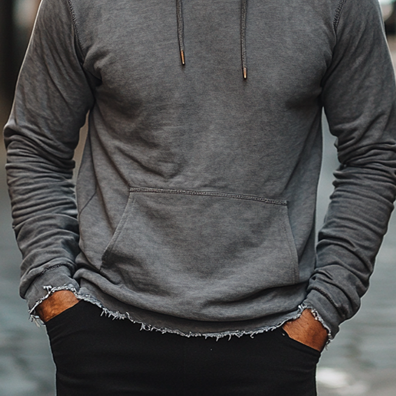 Men's Cotton Blend Drawstring Pullover Hoodie MTA1654H7X