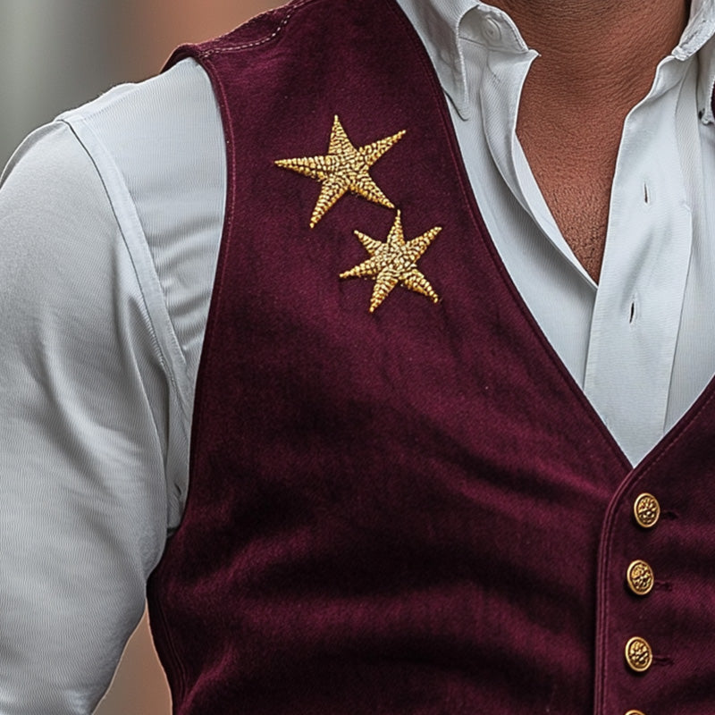 Men's Summer Fashion Thin Suede Embroidered Casual Vest MTA2982D0P