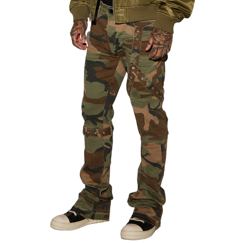 Retro mote for menn med flere lommer Camouflage Cargo Bukser 65442939F