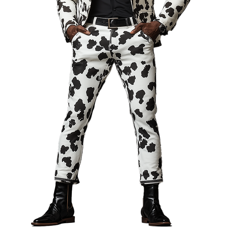 Men's Summer Fashion Cow Print Cotton Blended Casual Pants MTA0107G3P