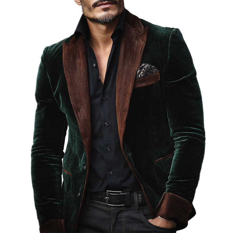 Men's Vintage Shiny Velvet Corduroy Party Blazer MTA0568I1P