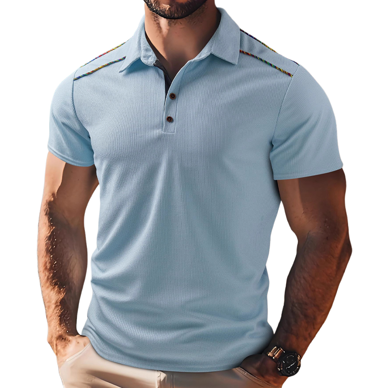 Men's Waffle Stitching Short-sleeved POLO Shirt MTA2861G0X