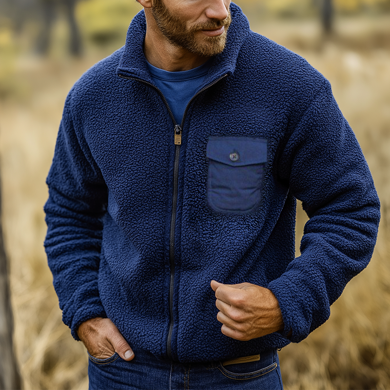 Men's Retro Casual Fleece Warm Ranch Zip-Up Jacket MTA3092J5TO