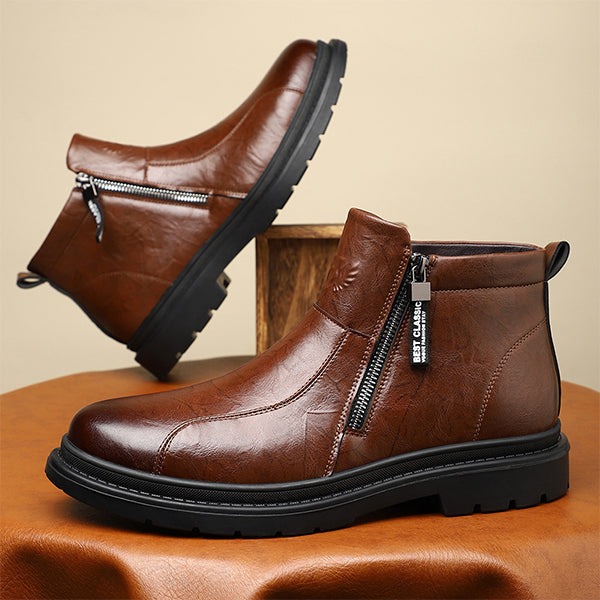 MEN'S ROUND TOE SIDE ZIPPER ANKLE BOOTS MTA1709G6I