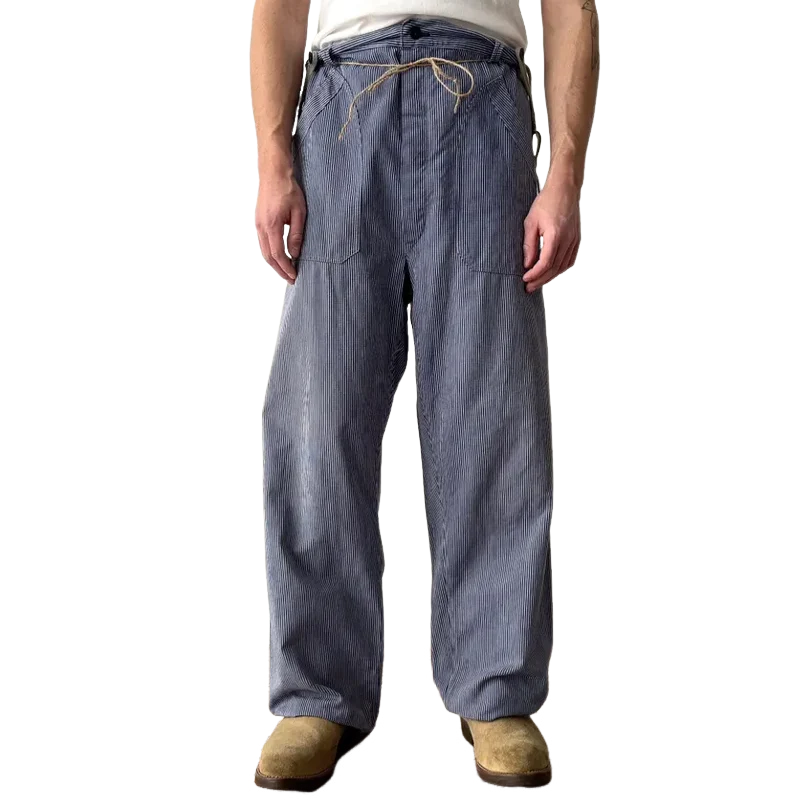 Men's Striped Loose Straight Cargo Pants MTA0724E9Z (Without Belt)