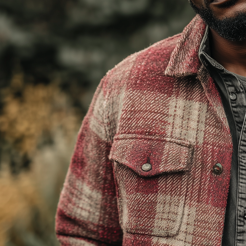 Men's Winter Fashion Plaid Twill Cotton Thick Long Sleeve Shirt MTA2280I5P