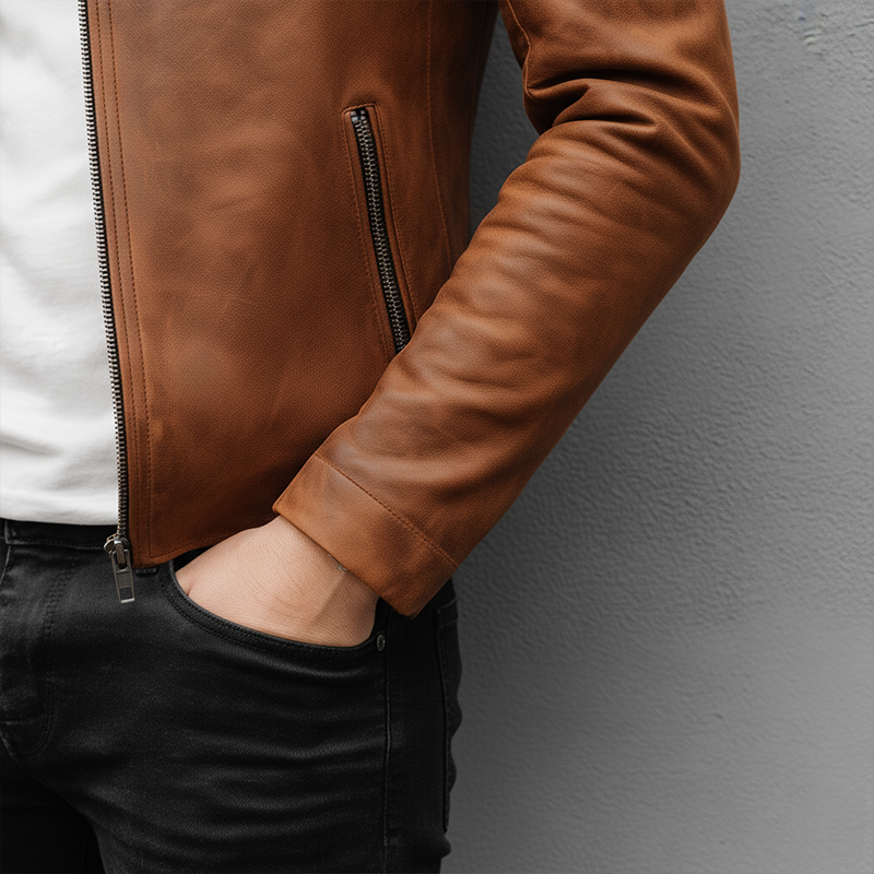 Men's Simple Retro PU Faux Leather Thin Jacket MTA2777J8P