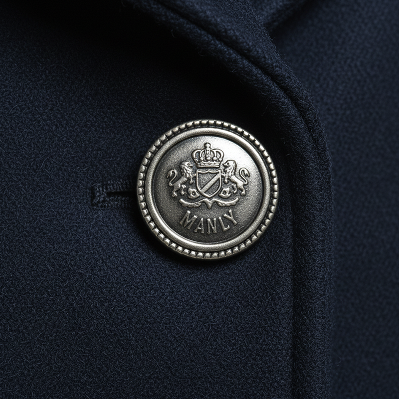 Men's Winter Retro Blue Double-breasted Faux Wool Double-breasted Coat MTA2985I0P