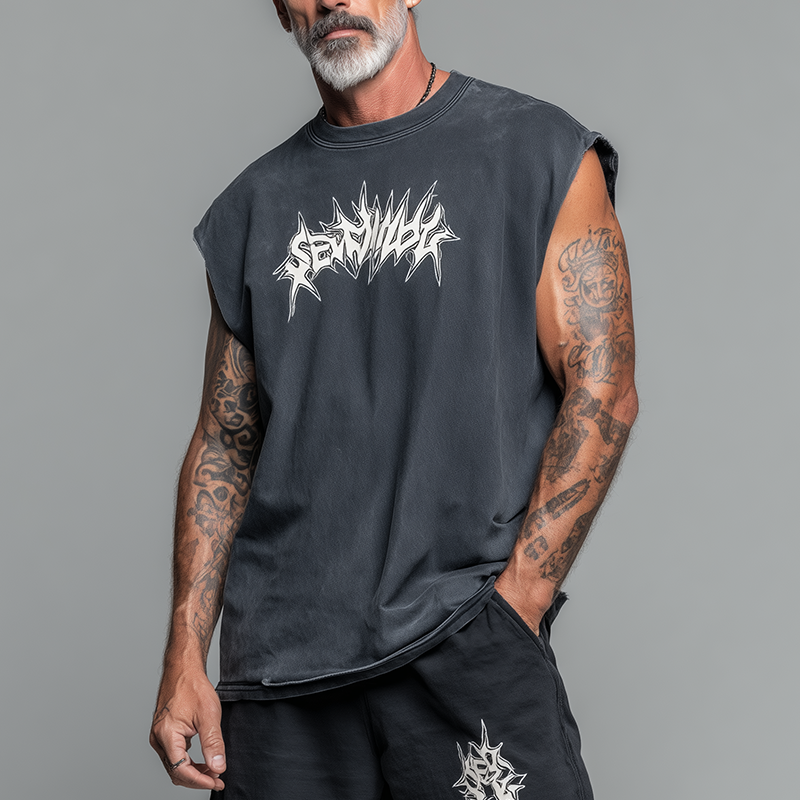Men's Summer Fashion Printed Cotton Blended Sleeveless Tank Top MTA0581G8P