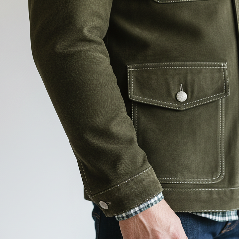 Men's Retro Multi-Pocket Faux Suede Shirt MTA1400K3P