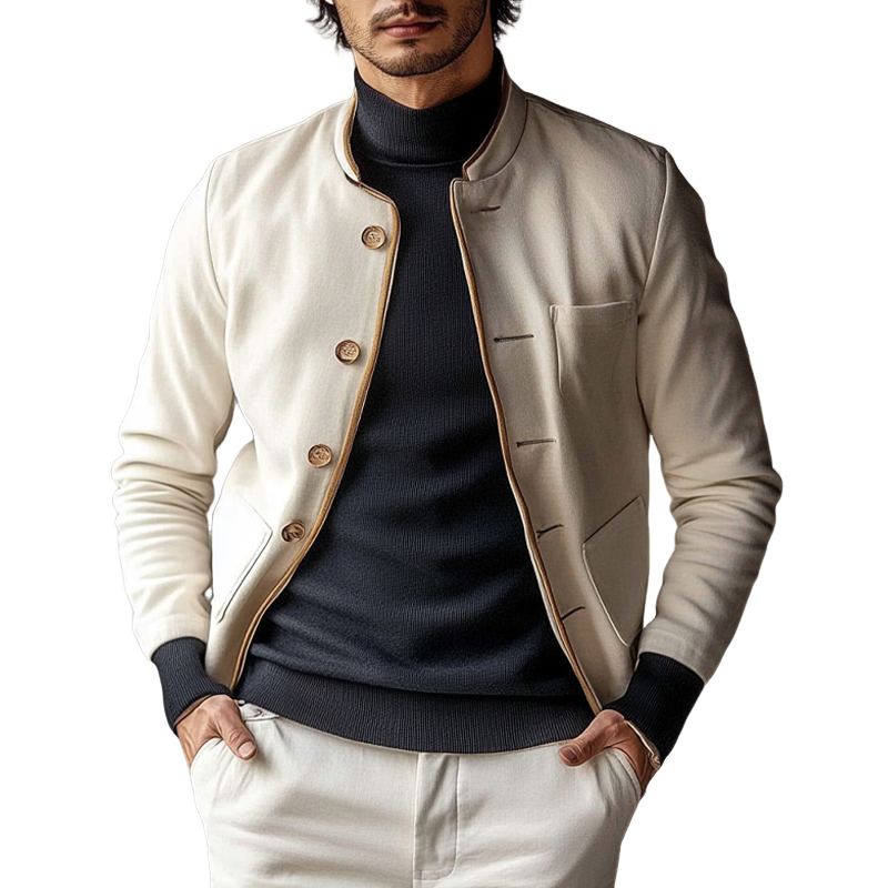 Men's Faux Wool Blend Multi-pocket Jacket MTA3168G5X