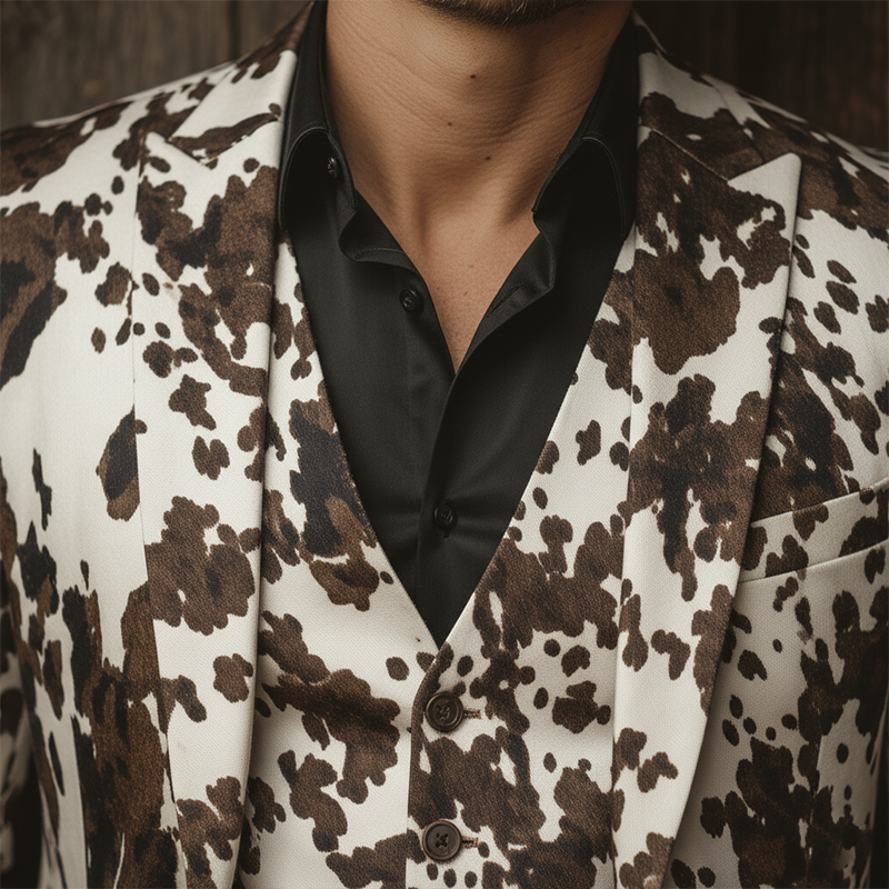 Men's Winter Fashion Leopard Pattern Leather Blazer MTA1142J1P