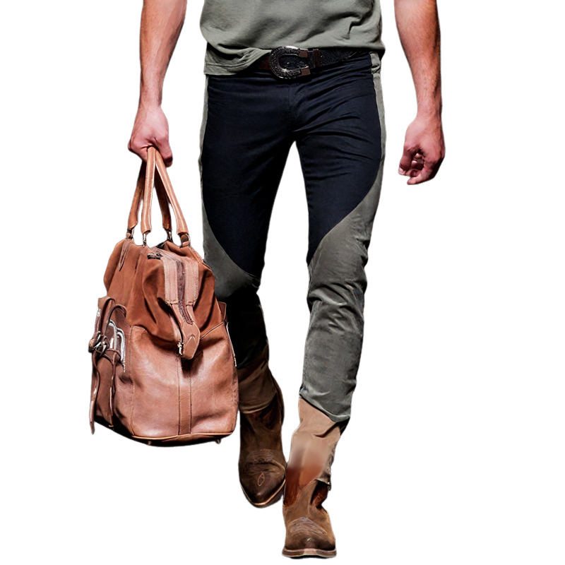 Men's Colorblock Cotton Slim Fit Cargo Pants MTA0401H1Z