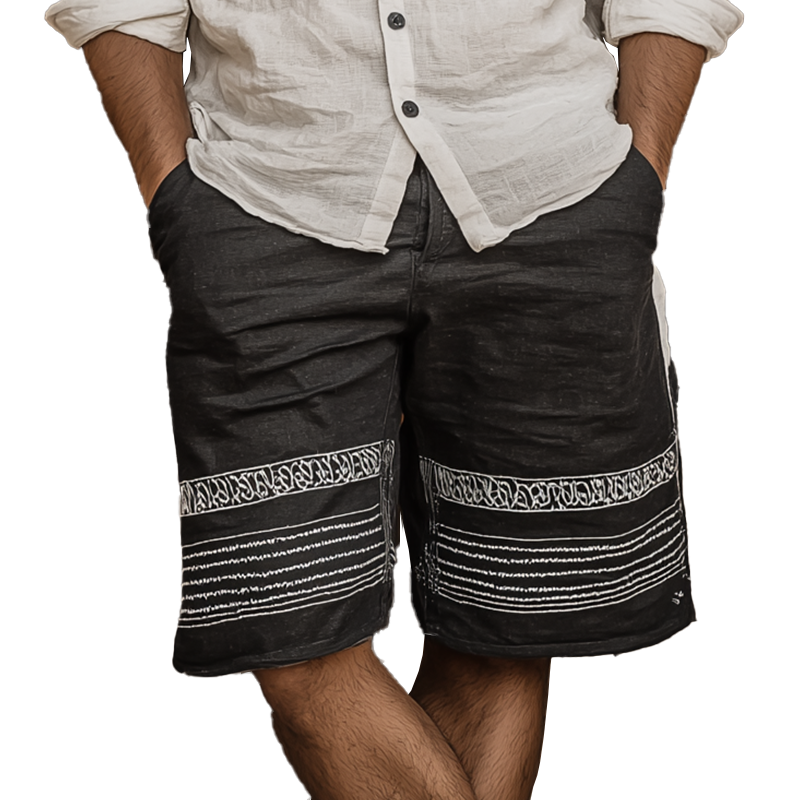 Men's Summer Fashion Printed Cotton Blended Casual Shorts MTA1504G0P