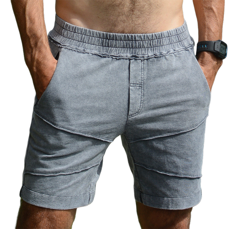 Men's Vintage Washed Elastic Shorts 49498213X