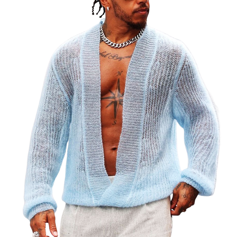 Men's Spring And Autumn Fashion Knitted Buttonless Cardigan MTA1530H7U
