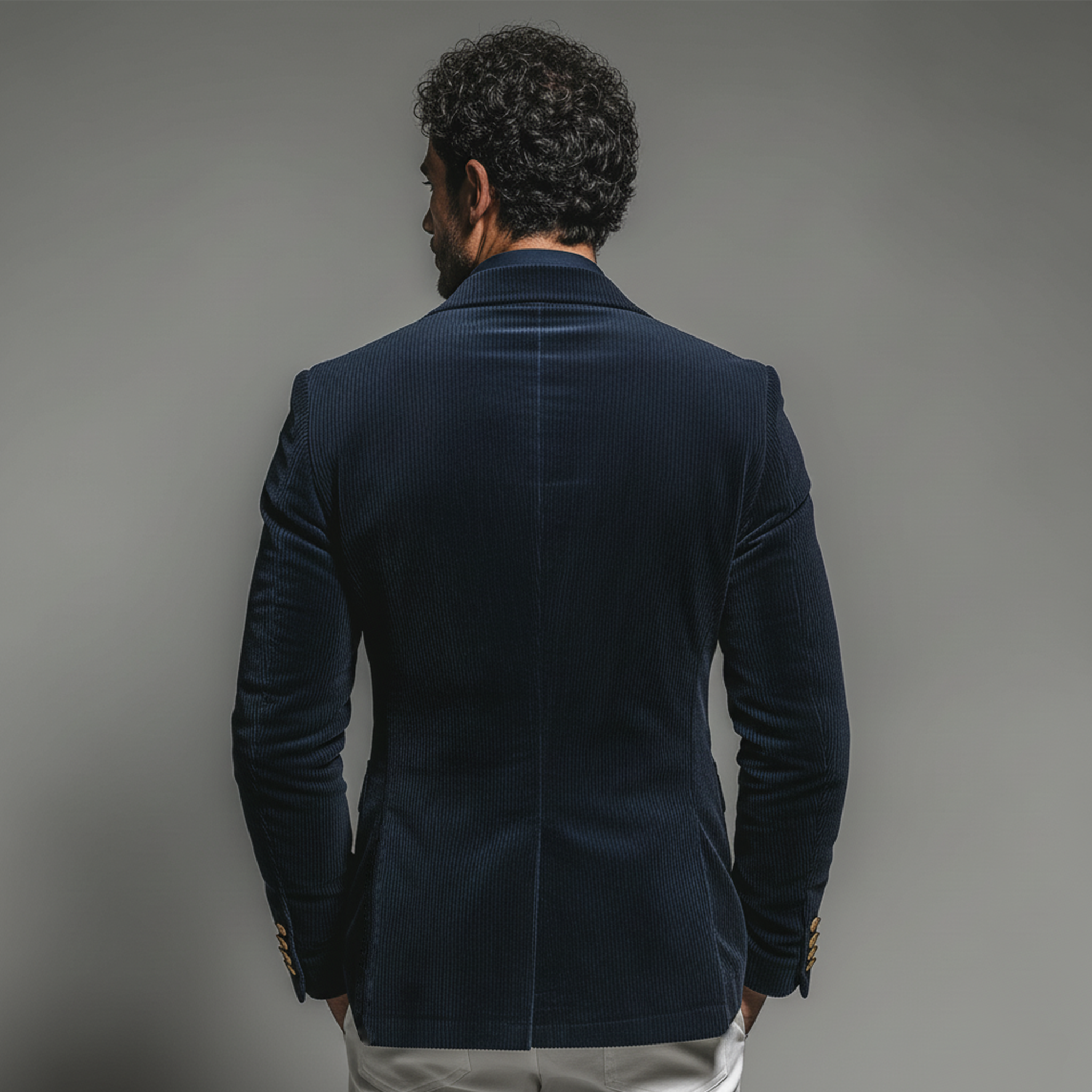 Men's Classic Retro Single-breasted Corduroy Slim-fit Blazer MTA2654K8K