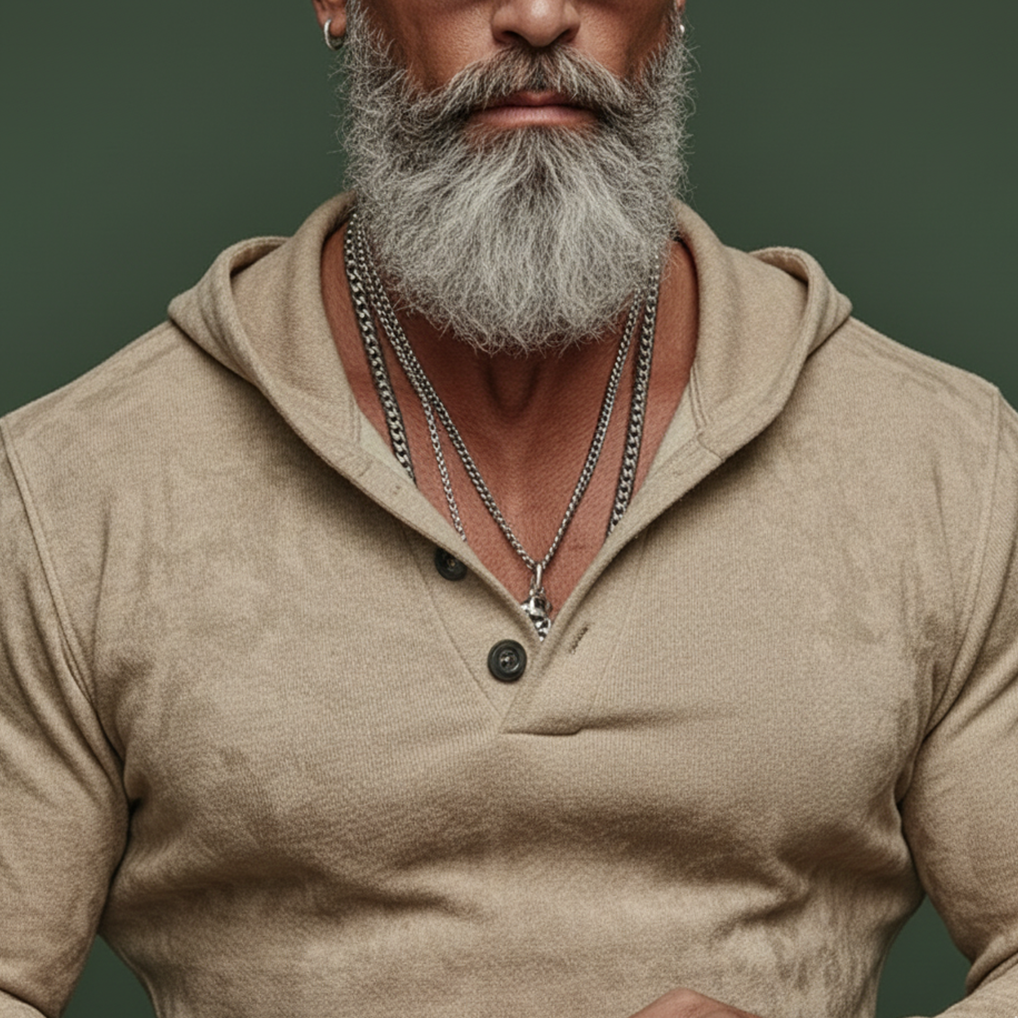 Men's Classic Casual Faux Suede Hooded Henley Neck Long-sleeved T-shirt MTZ0443A2K