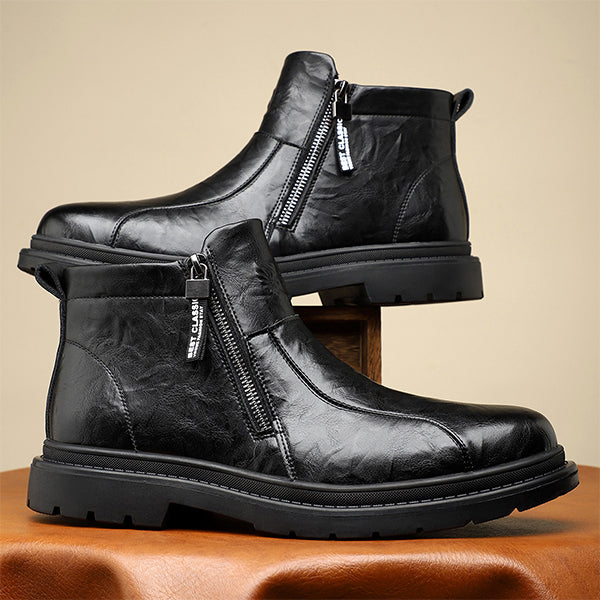 MEN'S ROUND TOE SIDE ZIPPER ANKLE BOOTS MTA1709G6I