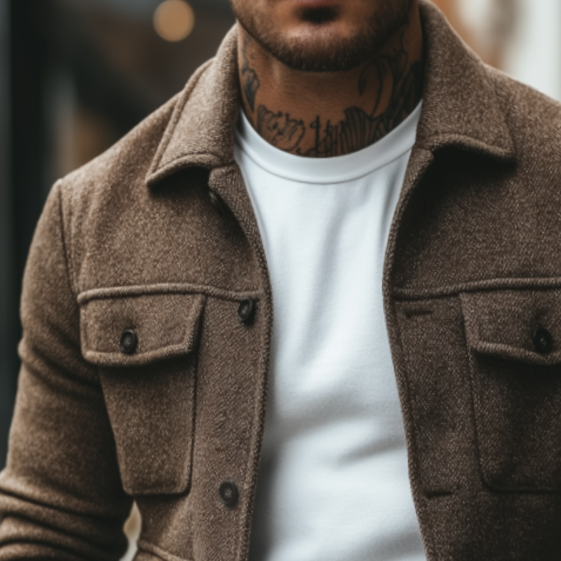 Men's Retro Casual Multi-Pocket Lapel Jacket MTA3199J7TO