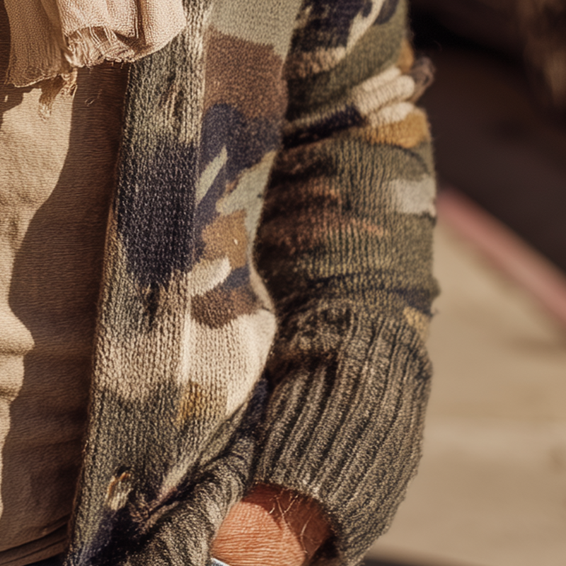 Men's Autumn Fashion Camouflage Knitted Cardigan MTA0748H8P