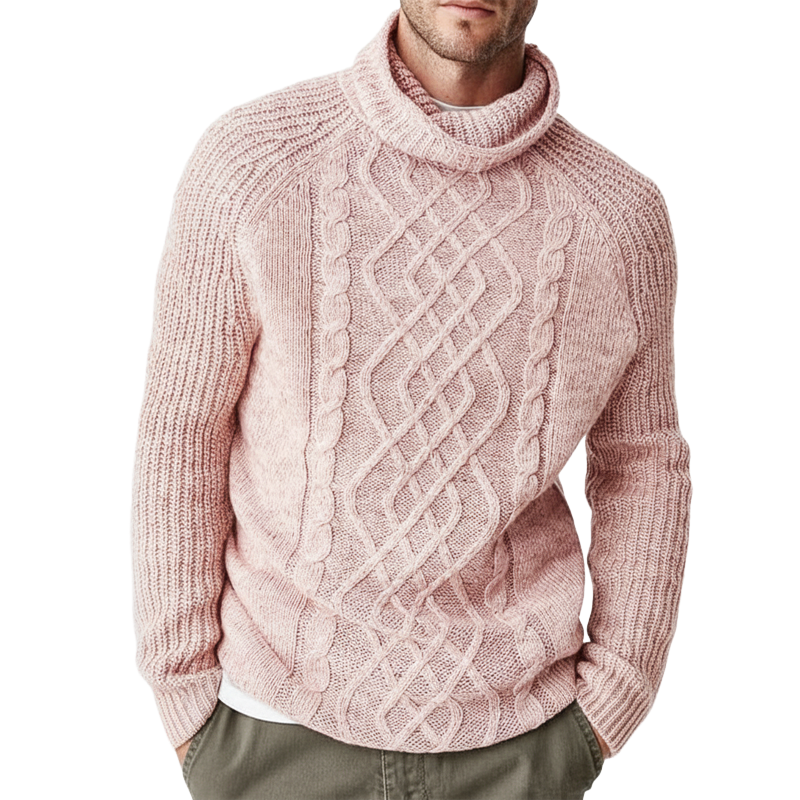 Men's Classic Jacquard Turtleneck Casual Sweater MTA1377J8U
