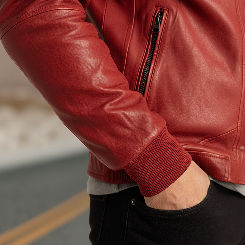 Men's Winter Fashion Solid Color Motorcycle PU Leather Jacket MTA3032I8P