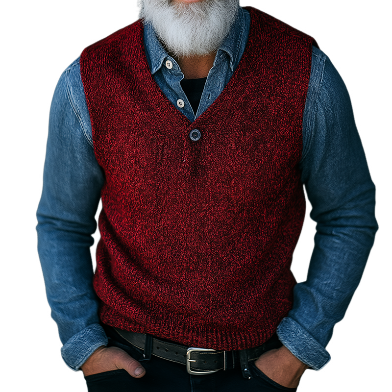 Men's Retro Casual Knitted Vest MTA1029K4TO