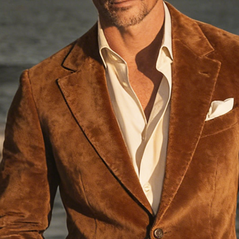 Men's Retro Casual Faux Suede Blazer MTZ0554A5TO