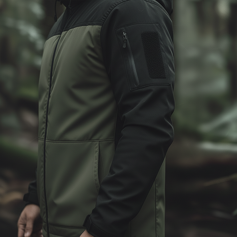 Men's Retro Cotton Blend Color Block Work Jacket MTA1905K8P