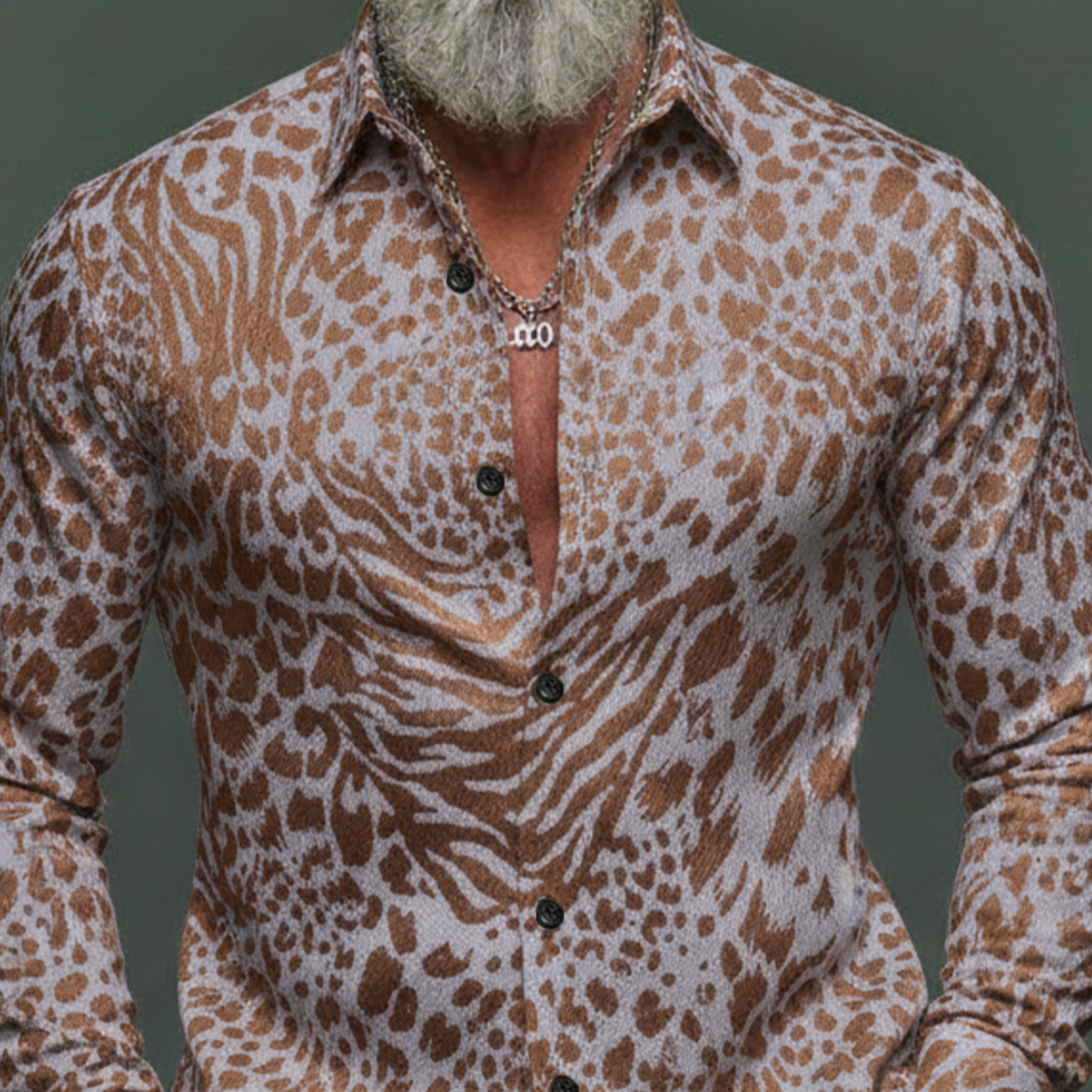 Men's Classic Vintage Blended Jacquard Long-sleeved Shirt MTA3057L9K