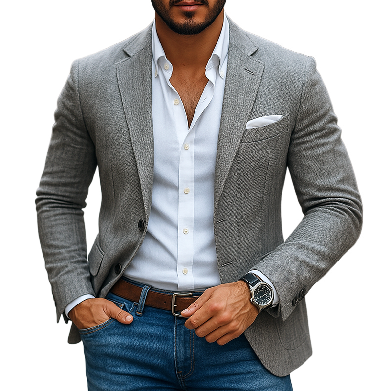 Men's Fashion Notch Lapel Two Buttons Casual Blazer MTA1917G8Z